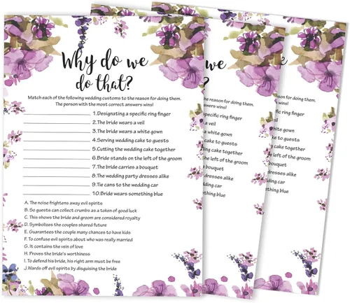 Vista 13 de Paquete de 50 tarjetas florales de Whats On Your Phone Bridal Shower Juego de despedida de soltera