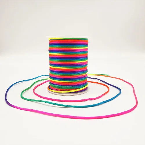 Vista 17 de 2 mm 330 Pies de Cordón de Nylon Satinado para Hacer Joyería, Pulseras, Collares, Hilo para Enhebrar, Rattail, Macramé, Kumihimo, Nudo Chino