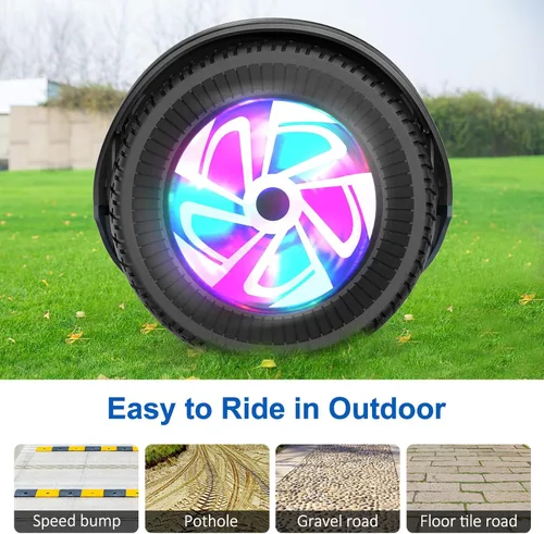 Vista 4 de FLYING-ANT Patinete autoequilibrante de 16.51 cm con altavoz y luces LED rojas