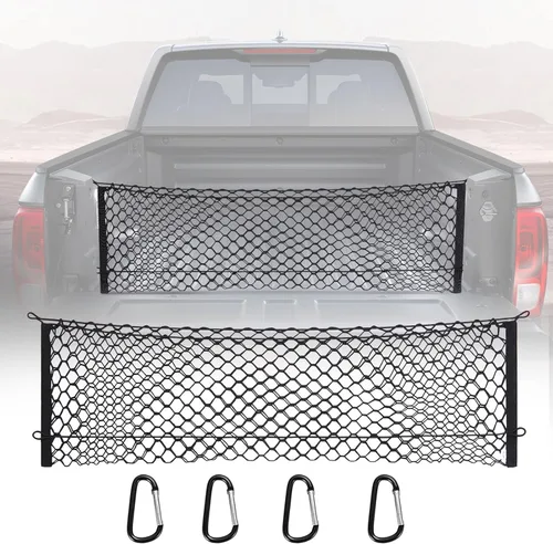 Red de carga para caja de camión, organizador de red de malla elástica, organizador de red de almacenamiento para Chevy Silverado y Ford F150/F250