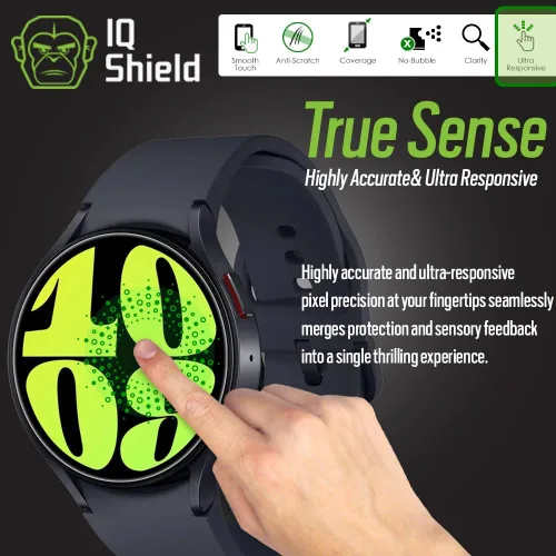 Vista 8 de IQShield Protector de pantalla compatible con Samsung Galaxy Watch 7, 6, 5, 4 (1.575 pulgadas) / Watch FE (1.575 pulgadas) (6 unidades)