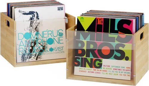 Vista 11 de Caja de almacenamiento para álbumes de discos, caja de discos de vinilo de bambú y acrílico, caja multifuncional con soporte visible para discos