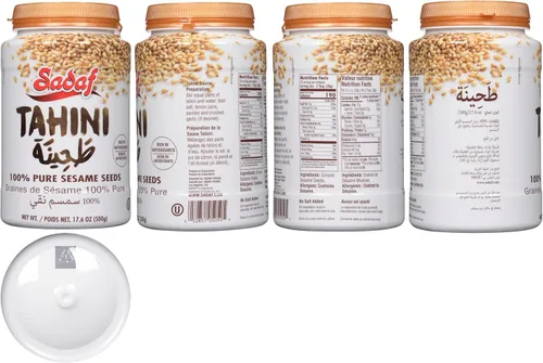 Vista 6 de Pasta de tahini de sésamo Sadaf - 100% pasta pura de sésamo de semillas de sésamo molidas - Pasta de tahini para hummus, baba ghanoush y aderezos