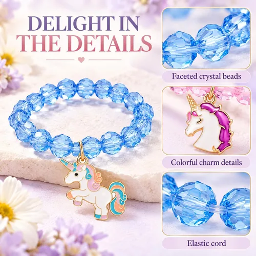 Vista 3 de Hicarer - 9 pulseras de unicornio para niñas, adolescentes, niños