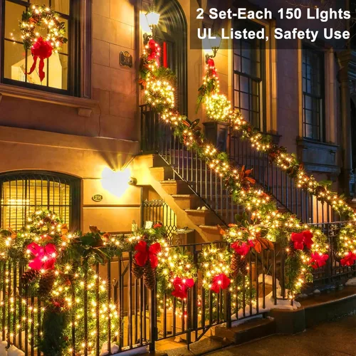 Vista 4 de Brizled Luces incandescentes de Navidad, 300 unidades, 69.6 pies, blanco 3-Blanco cálido