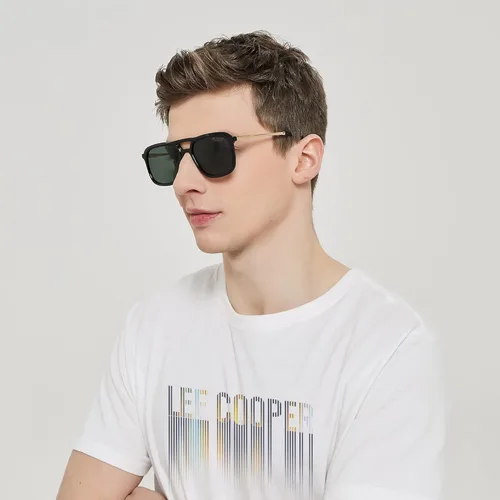Vista 4 de Lee Cooper Gafas de sol polarizadas de moda para hombre G15 lente (LC1023C02), Negro