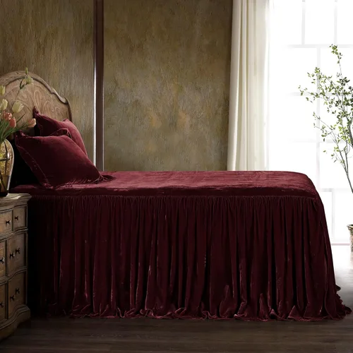 Vista 10 de HiEnd Accents Stella - Juego de colcha de terciopelo de seda sintética de 2 piezas con funda de almohada, tamaño individual, color marrón cobrizo