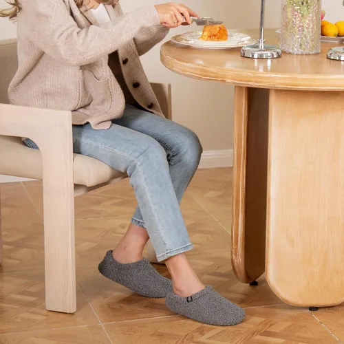 Vista 3 de HomeTop Mocasines de espuma viscoelástica de piel rizada y mullida con forro polar