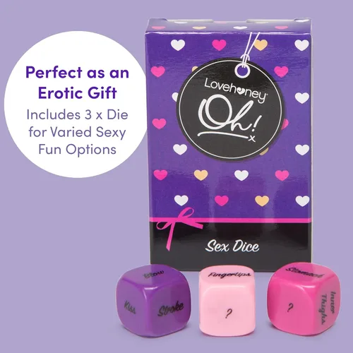 Vista 5 de Lovehoney Oh! Juego de dados para adultos para parejas - Paquete de 3