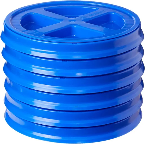 Vista 13 de Gamma Seal Tapas para cubos de 3.5, 5, 6 y 7 galones, paquete de 6 tapas negras Gamma - Tapas reutilizables de grado alimenticio sin BPA, fabricadas
