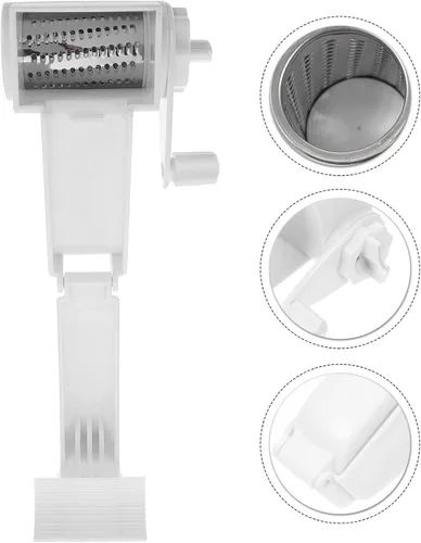 Vista 3 de DOITOOL Rallador manual giratorio de queso, triturador de acero inoxidable para cocina de mano, para queso duro, chocolate, fácil de limpiar, apto
