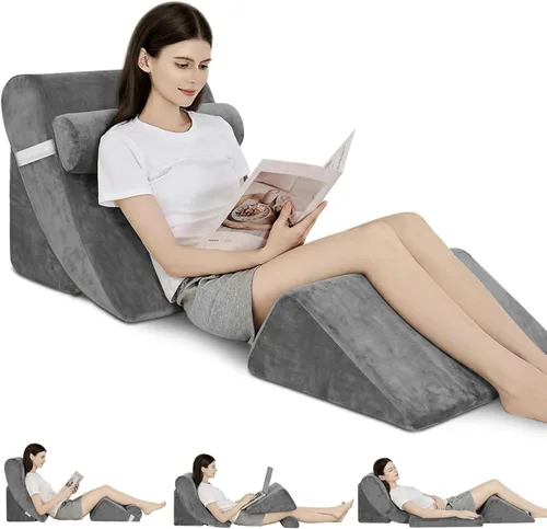 Vista 19 de 4PCS Orthopedic Bed Wedge Pillow Set for Post Surgery&Pain Relief,Adjustable Wedge Pillow for Back,Acid Reflux,Sitting up in