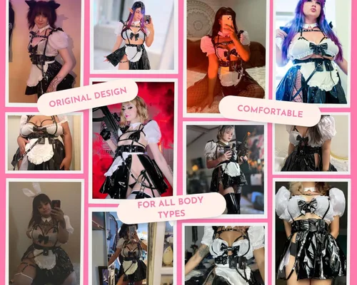 Vista 5 de MOEFLAVOR Traje táctico de cosplay de sirvienta Anime Kawaii Cyber Cat Lencería Disfraz Reg & Plus Size Dress