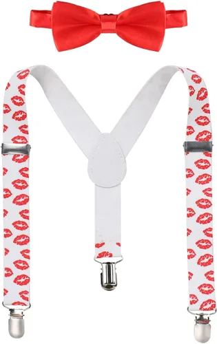 IMEKIS Conjunto de tirantes y pajarita para bebé para el primer cumpleaños para el día de San Valentín Navidad caballero