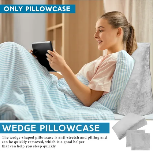 Vista 6 de Wesiti 2 Piezas Fundas de Almohada de Cuña para Cama, Fundas de Almohada que se Adaptan a Cuñas para Suministros de Dormir en el Hogar, Solo Fundas