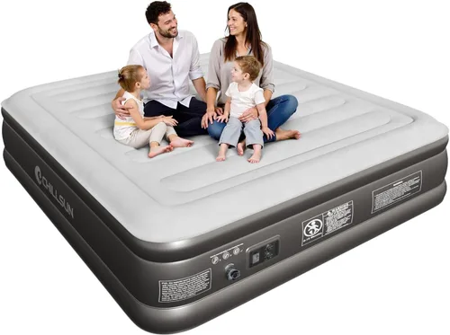 Vista 16 de CHILLSUN Colchón de aire doble mejorado 2026 con bomba integrada, 3 minutos de autoinflado rápido, cama inflable resistente a pinchazos, a prueba