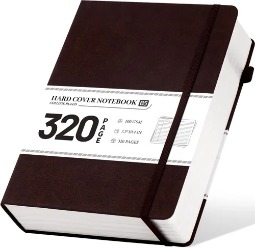 Vista 34 de CAGIE Cuaderno de cuadrícula de cuadrícula con puntos y balas, color negro A5