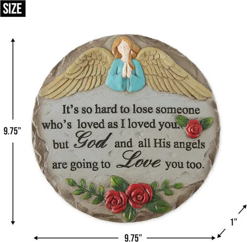 Vista 7 de DII Colección Memorial Stepping Stone, cemento, difícil de perder, 9.75 pulgadas de diámetro