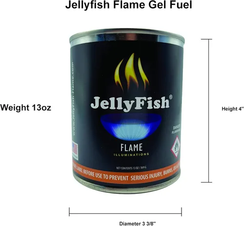 Vista 2 de Real JellyFish Flame Premium Gel Fuel 24 Cans Indoor or Outdoor Made in USA 13oz