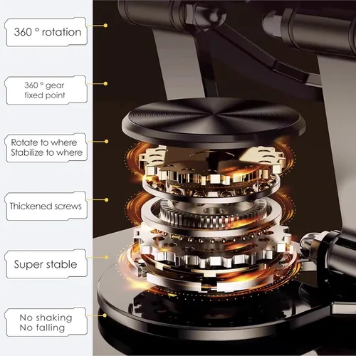 Vista 5 de Soporte de tableta para iPad, soporte de escritorio giratorio de 360°, soporte de escritorio plegable ajustable de acero al carbono, para iPad Pro