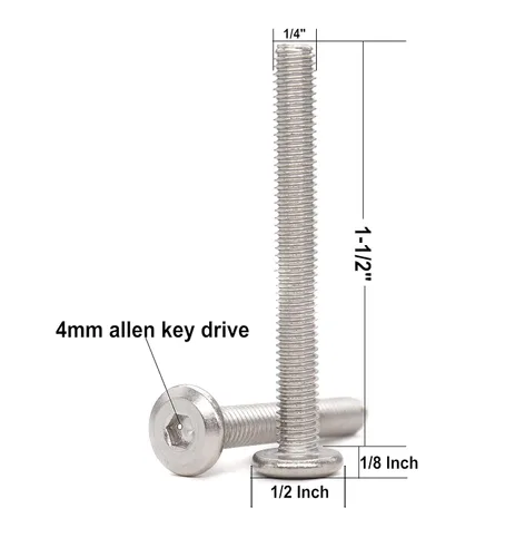 Vista 2 de binifiMux 10 Uds. 1/4-20 x 1-1/2 pulgadas Remache avellanado Tornillos de conexión de acero inoxidable 304