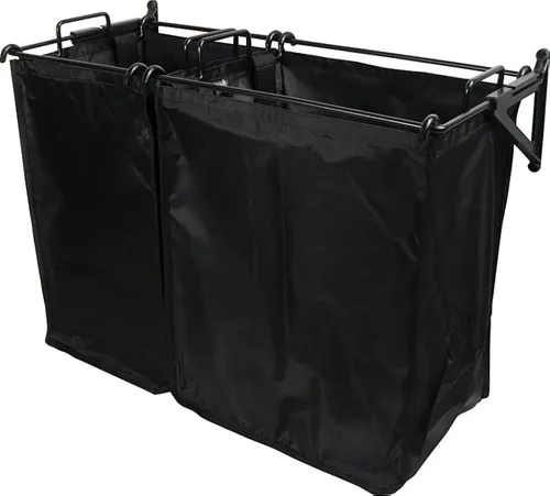Vista 4 de TAG Hardware Cesta inclinable prémium con bolsa (s) de nailon negro extraíble (18 pulgadas de ancho con 1 bolsa grande)