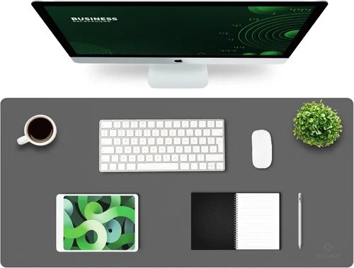 Vista 13 de K KNODEL Alfombrilla de escritorio pequeña de cuero para oficina, para mouse y teclado, alfombrilla para computadora y laptop, protector y cubierta