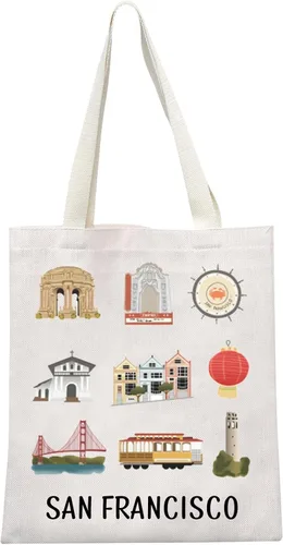 Regalo de viaje de San Francisco, regalo de vacaciones de California, Golden Gate Bridge, bolsa de bienvenida de California, regalo para amantes de