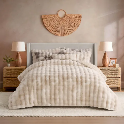 Vista 14 de YnM Sherpa & Fuzzy - Manta con peso de piel sintética