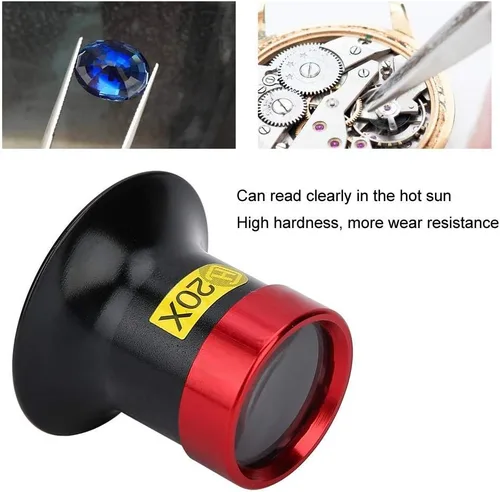 Vista 4 de Eye Loupe 20x Relojeros Inspección Joyeros Lupa de aleación de aluminio, metal y zafiro