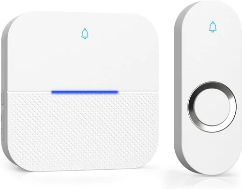 Vista 15 de AIDA Timbre inalámbrico iluminado para el hogar, timbre a batería impermeable de 1,000 pies, 5 niveles de volumen con 58 timbres y flash LED