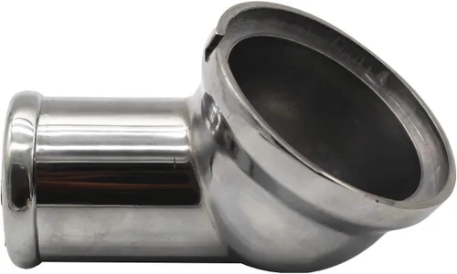 Vista 3 de Carcasa de termostato de cuello de agua giratoria pulida de 45° compatible con motor Chevrolet LS LS1 LS2 LS7