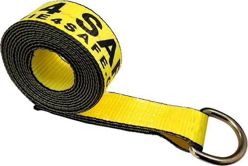 Vista 9 de Mega Cargo Control 1 paquete de correas de lazo de anillo D, amarres de remolque negros de 2 pulgadas para ensamblajes de elevación de ruedas