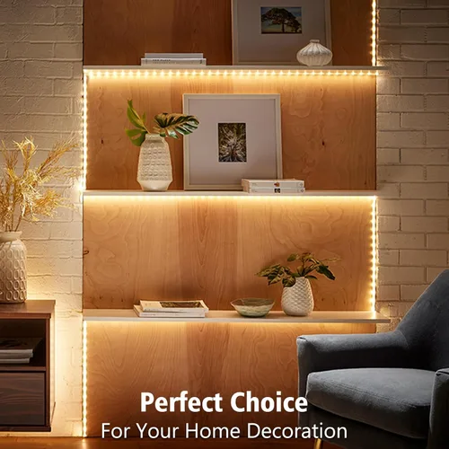 Vista 4 de echosari Tira de luces USB 5V, tira de luces LED de 9.8 pies con 180 luces LED cortables, cada 2835 SMD, superbrillante con autoadhesivo DIY