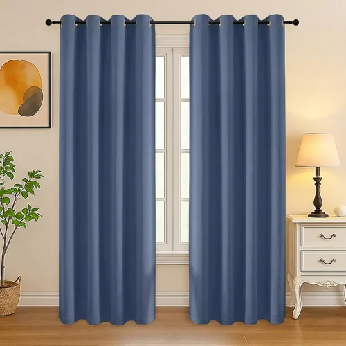 Vista 251 de Simplebrand Juego de 2 paneles de cenefa aguamarina para ventana de cocina de 14 pulgadas de largo, cortinas de oscurecimiento de habitación