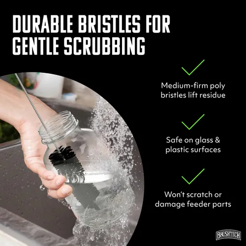 Vista 5 de Brushtech Kit de limpieza de comedero de colibrí, juego de cepillos de precisión de doble acción, 3 cepillos especiales para alimentadores