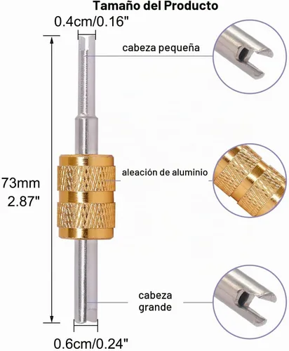 Vista 3 de TWTADE 19 piezas Kit de núcleo de válvula de aire acondicionado - Núcleos de vástago de válvula Schrader con sello de teflón R12 R134a para aire