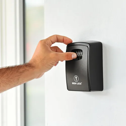 Vista 8 de Iron Lock® - Caja de bloqueo de llave XXL para llaves, combinación de 4 dígitos con código reajustable con interruptor A B, caja de seguridad extra