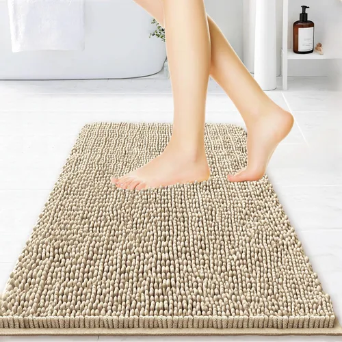 Vista 13 de BOANKODU Alfombras de Baño 47x17, Alfombras de Baño Extra Suaves y Absorbentes de Chenilla, Respaldo de PVC de Secado Rápido, Alfombras de Baño