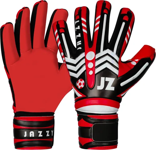 Guantes de portero de fútbol profesional para adultos jóvenes, guantes de portero con protección extraíble para los dedos, transpirables, agarre Rojo