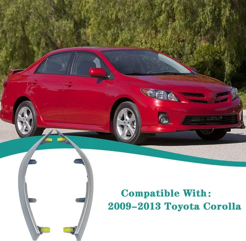 Vista 6 de 2 piezas de cubierta de tira de borde central superior del tablero del coche Compatible con 2009 2010 2011 2012 2013 Toyota Corolla Reemplaza #
