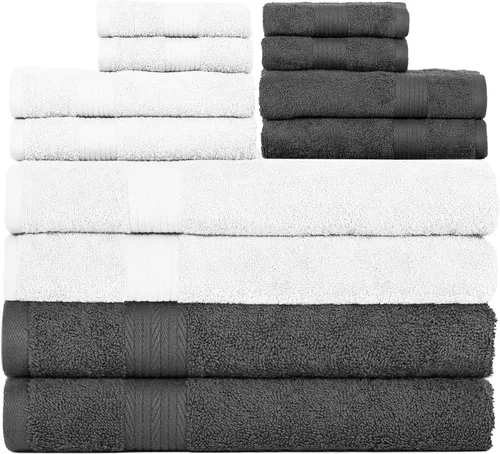 Vista 32 de Ample Decor Paquete de 4 toallas de mano de 600 GSM, 100% algodón, certificadas Oeko Tex, supersuaves, altamente absorbentes, de secado rápido