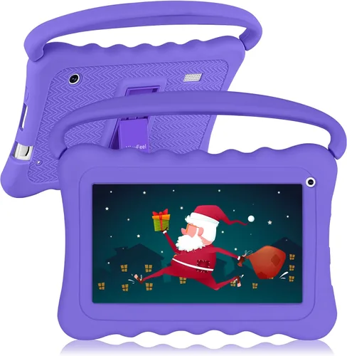 Vista 7 de Tabletas para niños de 7 pulgadas para niños de edición para niños con WiFi, doble cámara, tabletas para niños pequeños de 32 GB Android con Azul