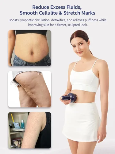 Vista 3 de Masajeador de drenaje linfático y herramienta de masaje anticelulitis, ayuda a reducir las estrías y la celulitis, para piernas, brazos y vientre