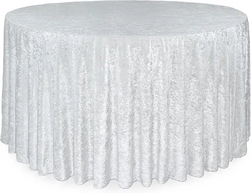 Vista 19 de YOUR CHAIR COVERS - Mantel redondo de terciopelo aplastado de 120 pulgadas para mesas redondas de 5 pies - Negro