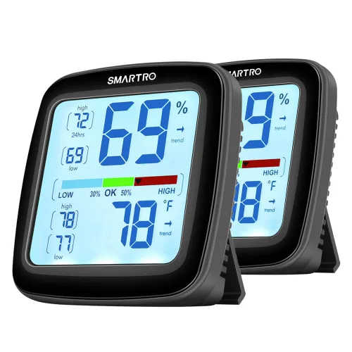Vista 9 de SMARTRO SC42 higrómetro digital profesional, termómetro interior medidor de humedad ambiental y calibración de precisión profesional