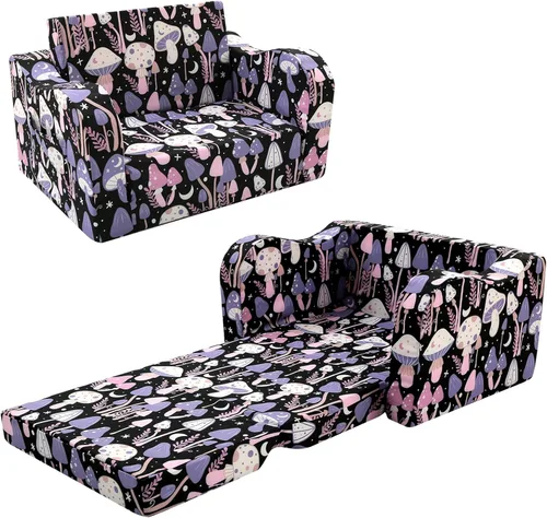 Vista 22 de MeMoreCool Sofá de dinosaurio para niños, silla plegable para niños pequeños, sofá abatible que brilla en la oscuridad, asiento convertible