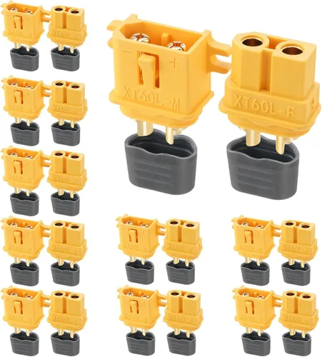 Vista 7 de ELFCULB Amass XT60 - 10 pares de conectores macho y hembra, chapados en oro para drones FPV RC batería/aviones/UAVs, adaptador de enchufe Lipo