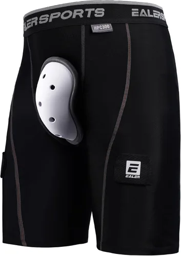 EALER BCP300 Core - Pantalones cortos de compresión con copa atlética para béisbol, hockey, softbol