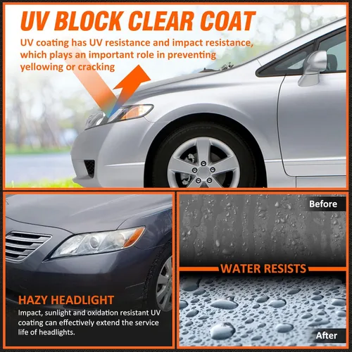 Vista 5 de Conjunto de faros delanteros para Toyota Camry 2007 2008 2009, carcasa cromada, reflector ámbar, lente transparente, repuesto izquierdo+derecho